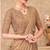 Beige satin georgette embroidered saree with unstitched blouse piece