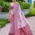 Lavender soft silk blend with woven work designer party wear festive saree with unstitched blouse piece