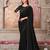 Black soft silk blend embroidered saree with unstitched blouse piece