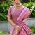 Lavender soft silk blend with woven work designer party wear festive saree with unstitched blouse piece
