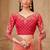 Orange georgette embroidered saree with unstitched blouse piece
