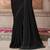 Black soft silk blend embroidered saree with unstitched blouse piece