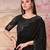 Black soft silk blend embroidered saree with unstitched blouse piece