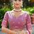 Lavender soft silk blend with woven work designer party wear festive saree with unstitched blouse piece