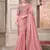 Pink soft silk blend embroidered saree with unstitched blouse piece