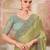 Pista soft silk blend embroidered saree with unstitched blouse piece