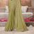 Pista soft silk blend embroidered saree with unstitched blouse piece