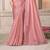 Pink soft silk blend embroidered saree with unstitched blouse piece