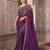 Purple soft silk blend embroidered saree with unstitched blouse piece