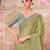 Pista soft silk blend embroidered saree with unstitched blouse piece