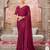 Magenta soft silk blend embroidered saree with unstitched blouse piece