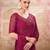 Magenta soft silk blend embroidered saree with unstitched blouse piece
