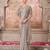 Silver soft silk blend embroidered saree with unstitched blouse piece