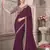 Wine soft silk blend embroidered saree with unstitched blouse piece