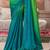 Sea green soft silk blend embroidered saree with unstitched blouse piece