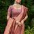 Peach soft silk blend with woven work designer party wear festive saree with unstitched blouse piece