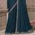 Blue soft silk blend embroidered saree with unstitched blouse piece