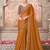 Mustard soft silk blend embroidered saree with unstitched blouse piece