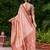 Peach soft silk blend with woven work designer party wear festive saree with unstitched blouse piece