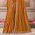 Mustard soft silk blend embroidered saree with unstitched blouse piece