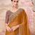 Mustard soft silk blend embroidered saree with unstitched blouse piece