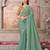 Mint soft silk blend embroidered saree with unstitched blouse piece