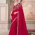 Magenta soft silk blend embroidered saree with unstitched blouse piece