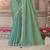 Mint soft silk blend embroidered saree with unstitched blouse piece