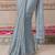 Sky blue soft silk blend embroidered saree with unstitched blouse piece