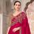 Magenta soft silk blend embroidered saree with unstitched blouse piece