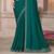 Teal soft silk blend embroidered saree with unstitched blouse piece