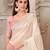 Cream soft silk blend embroidered saree with unstitched blouse piece