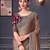 Beige soft silk blend embroidered saree with unstitched blouse piece