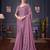 Lavender soft silk blend embroidered saree with unstitched blouse piece