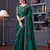 Turquoise satin embroidered saree with unstitched blouse piece