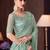 Sea green soft silk blend embroidered saree with unstitched blouse piece