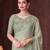 Pista silk blend embroidered saree with unstitched blouse piece
