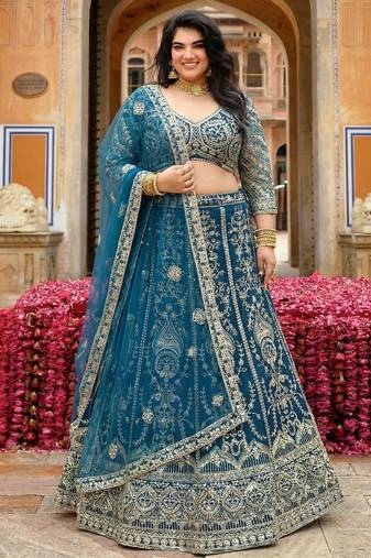 Designer Butterfly Net Lehenga Choli with Sequins & Cording Embroidery Work