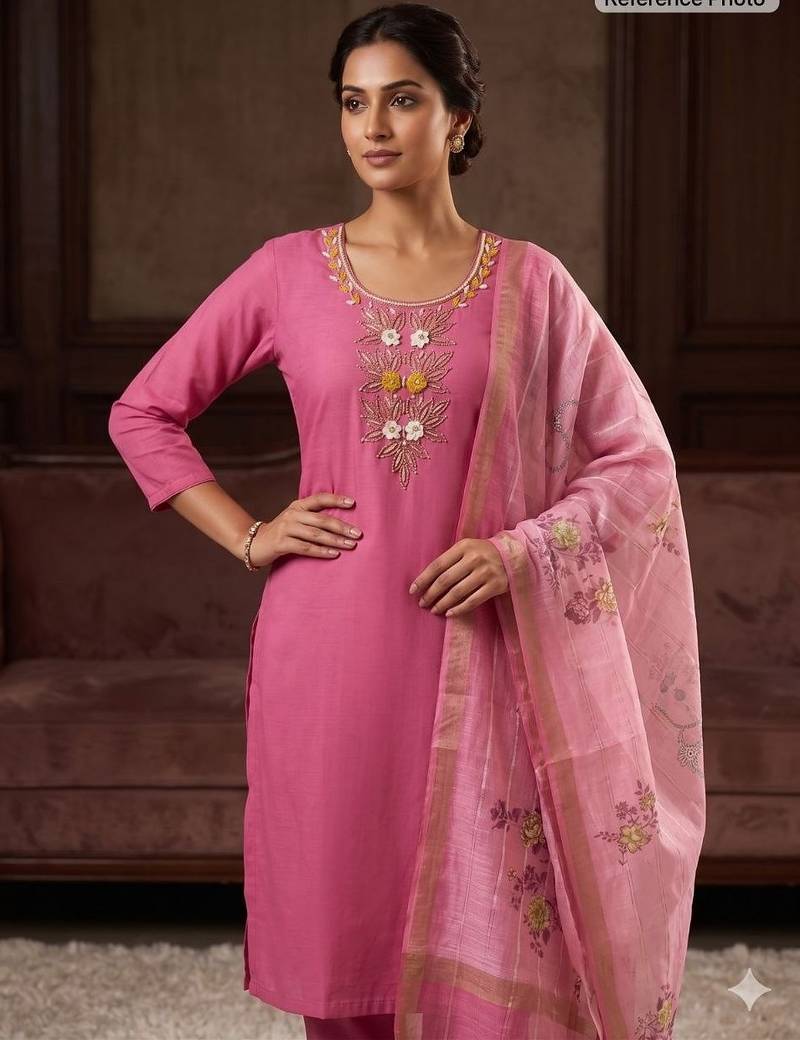 Womens new fancy premium mul chanderi kurta set