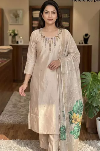 New trendy fancy premium mul chanderi kurta set