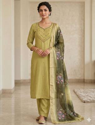  fancy mul chanderi kurta set 1