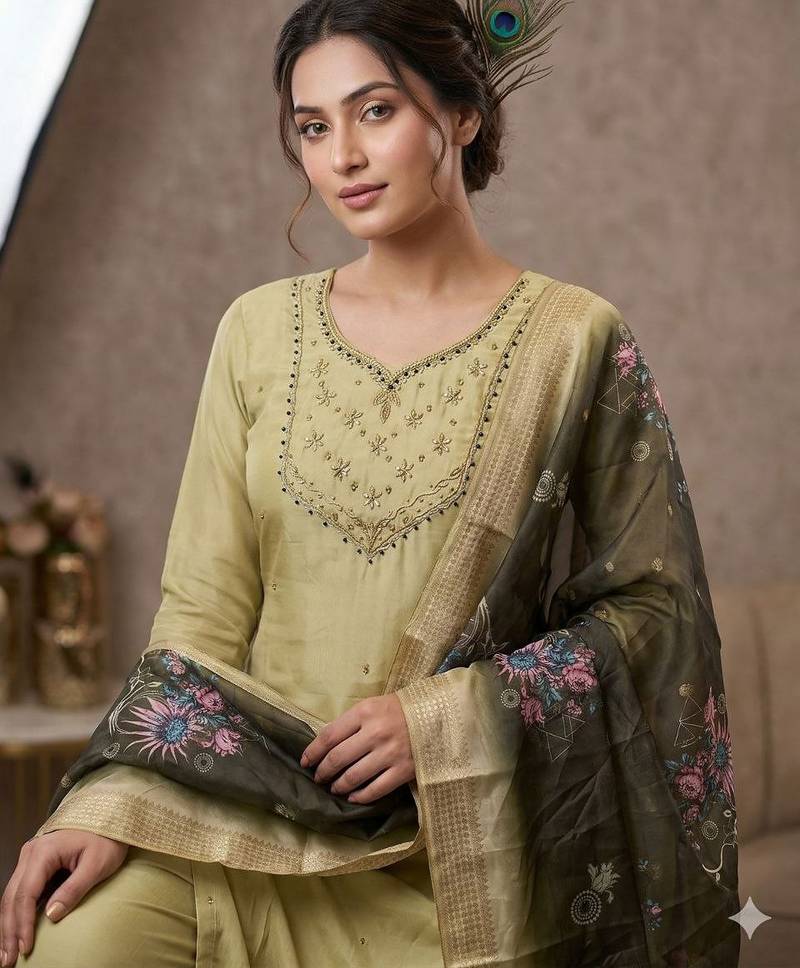New  trendy fancy premium mul chanderi kurta set