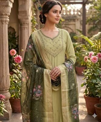  fancy mul chanderi kurta set 3
