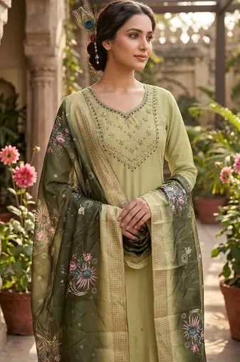 New trendy fancy premium mul chanderi kurta set