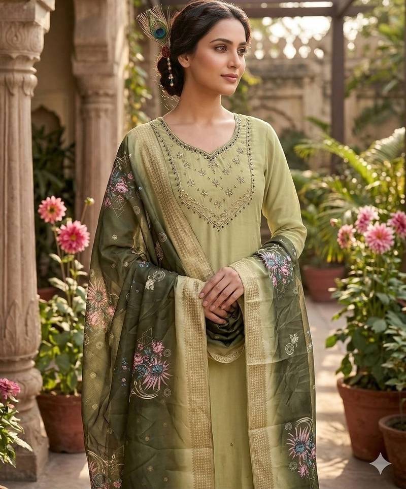 New  trendy fancy premium mul chanderi kurta set