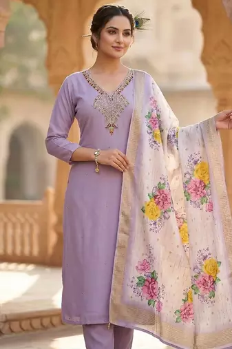 Womens new fancy premium mul chanderi kurta set
