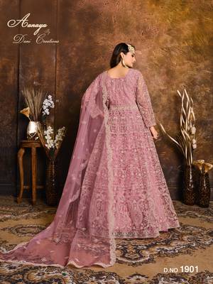 PINK HEAVY NET GOWN  2