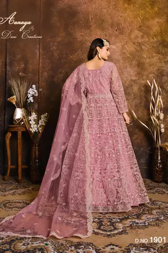 PINK HEAVY NET GOWN 