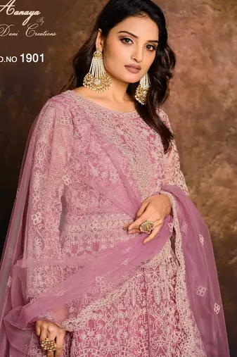 PINK HEAVY NET GOWN 