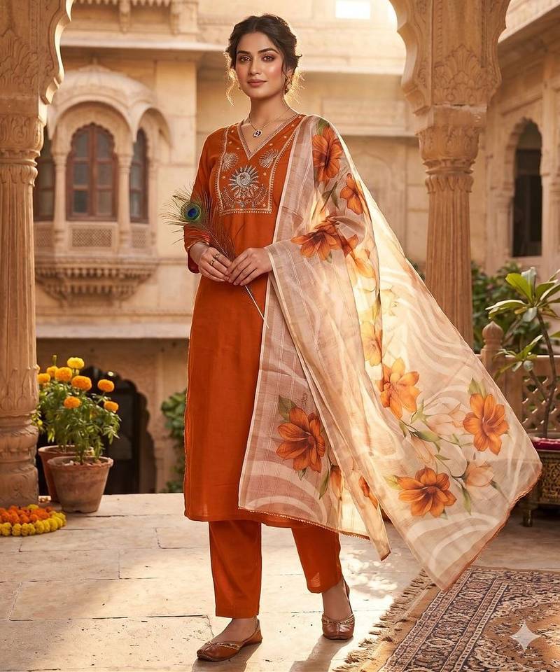 fancy premium silk fabric kurta set